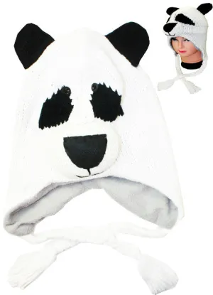 kid's panda knitted animal hat Case of 12