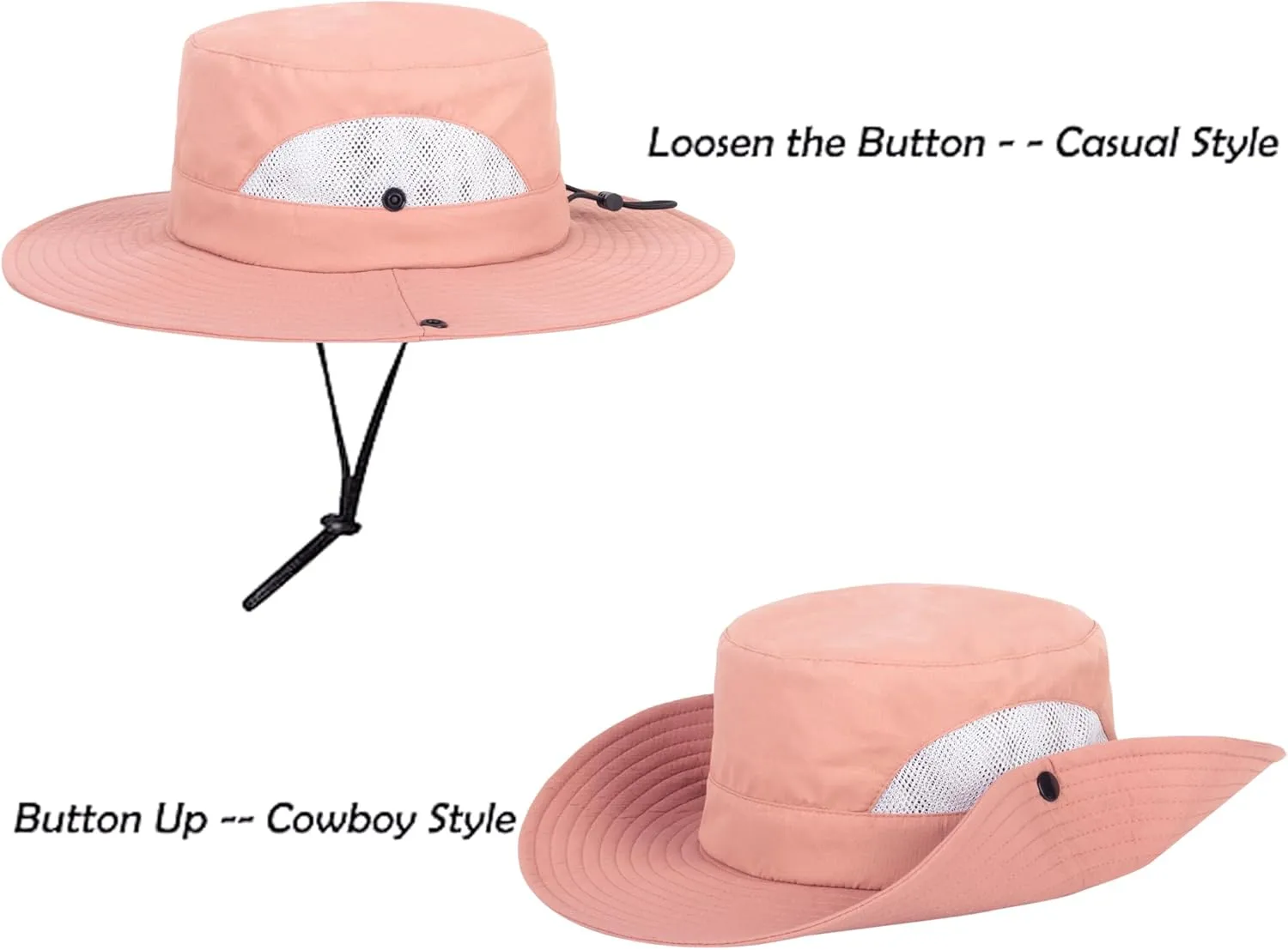 Kids Sun Hat for Girl with UV-Protection Beach Bucket - Wide Brim Safari Boonie Cap for Summer Outdoor(5-9Years)