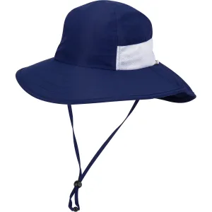 Kids Wide Brim   Flap Neck Sun Protective Adventure Hat - Navy