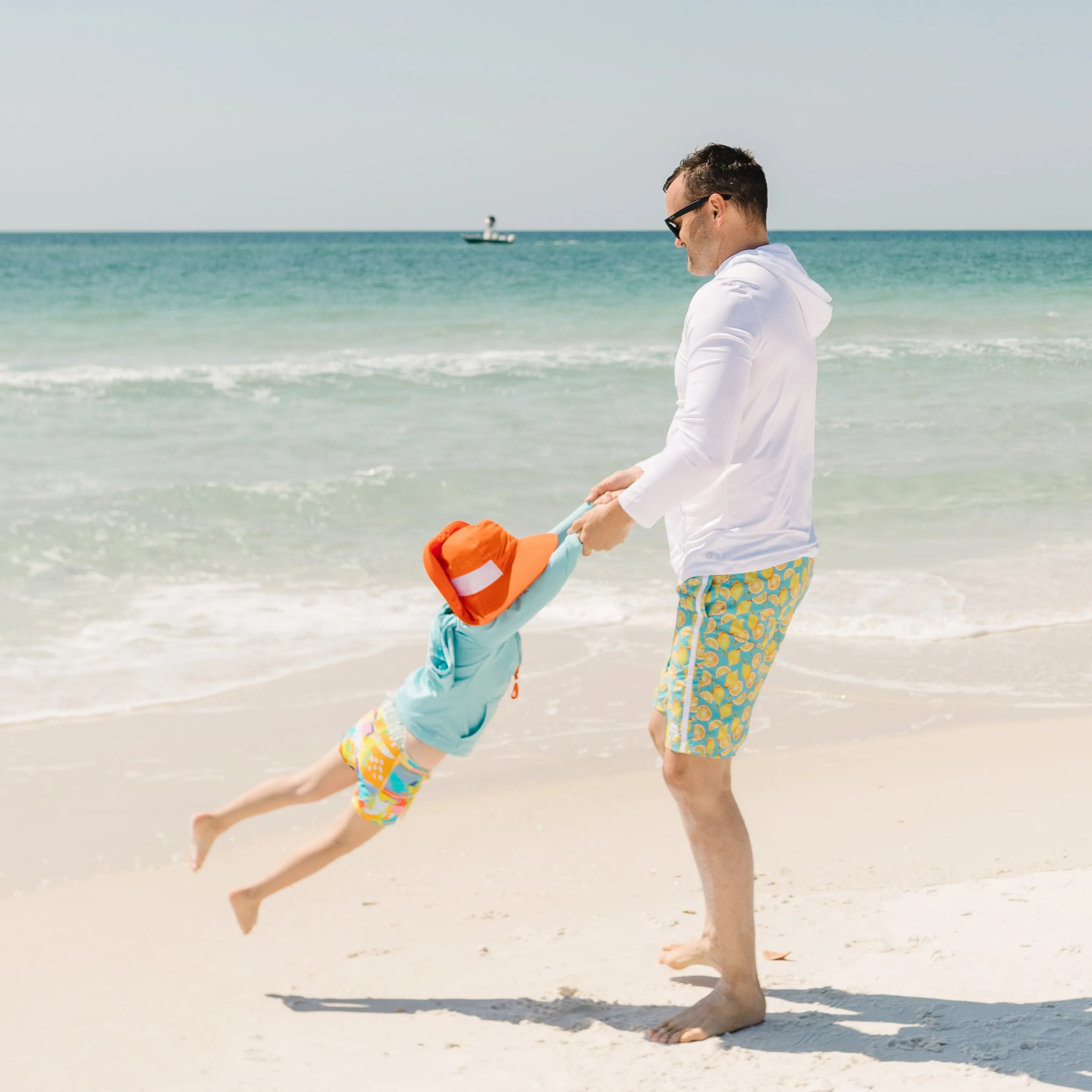Kids Wide Brim   Flap Neck Sun Protective Adventure Hat - Orange
