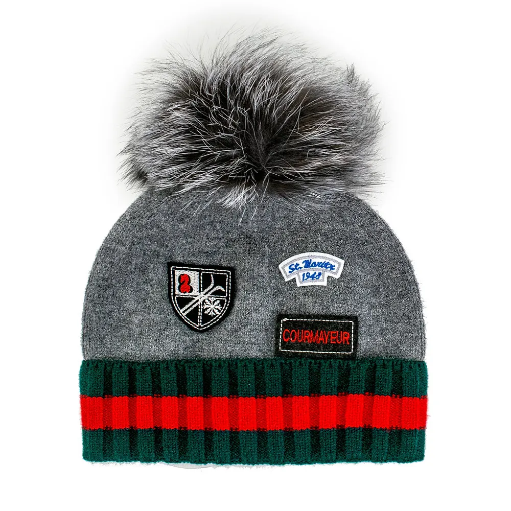 KNIT BEANIE SKI GREY