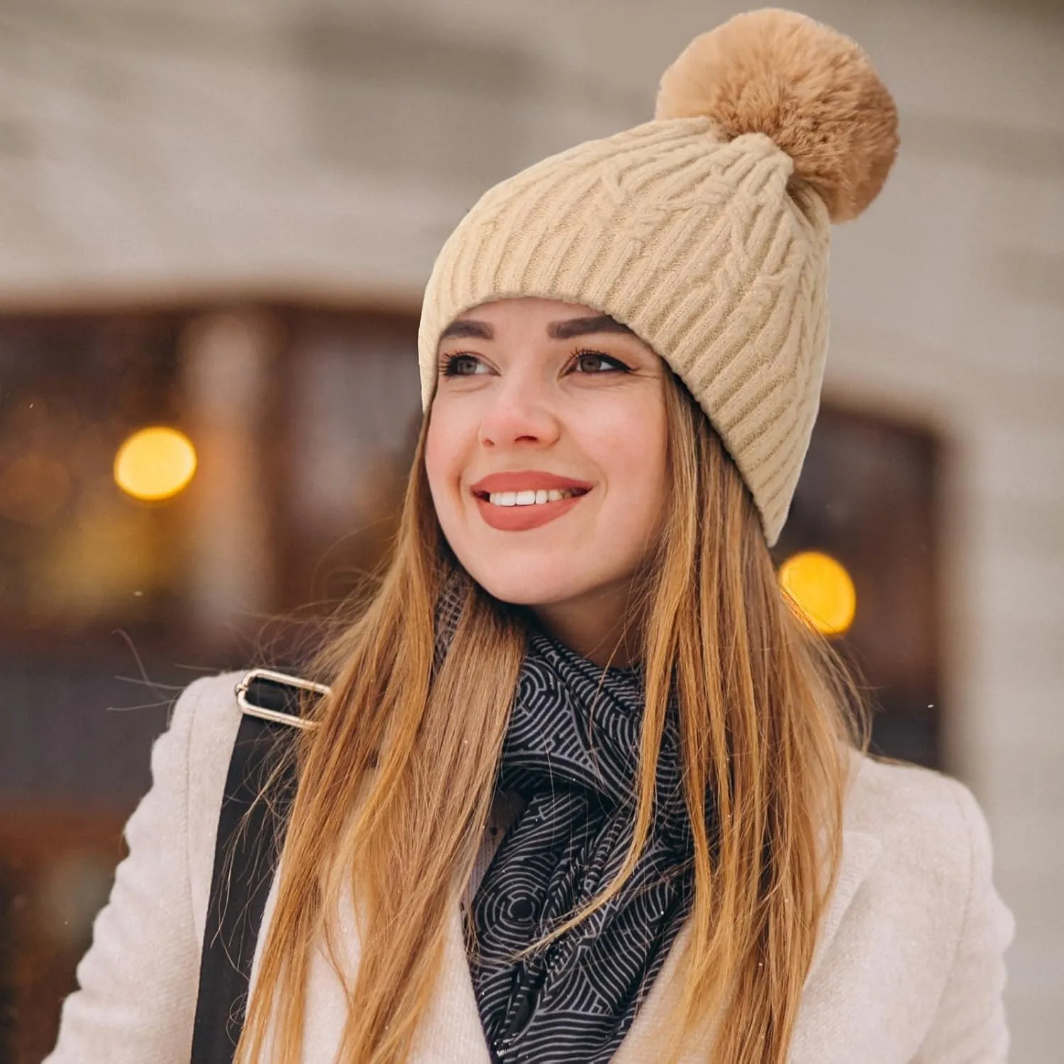 Knitted Hat Adult Winter Cap Ribbed Beanie Oversized Beanie Pom Pom Beanie Graphic Beanie Ski Beanie Ponytail Beanie