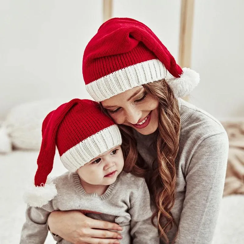 Knitted Santa Claus Hat, Soft and Warm, Festive Design, Sizes for All Ages, Durable Acrylic Fibers, Perfect for Holiday Cheer