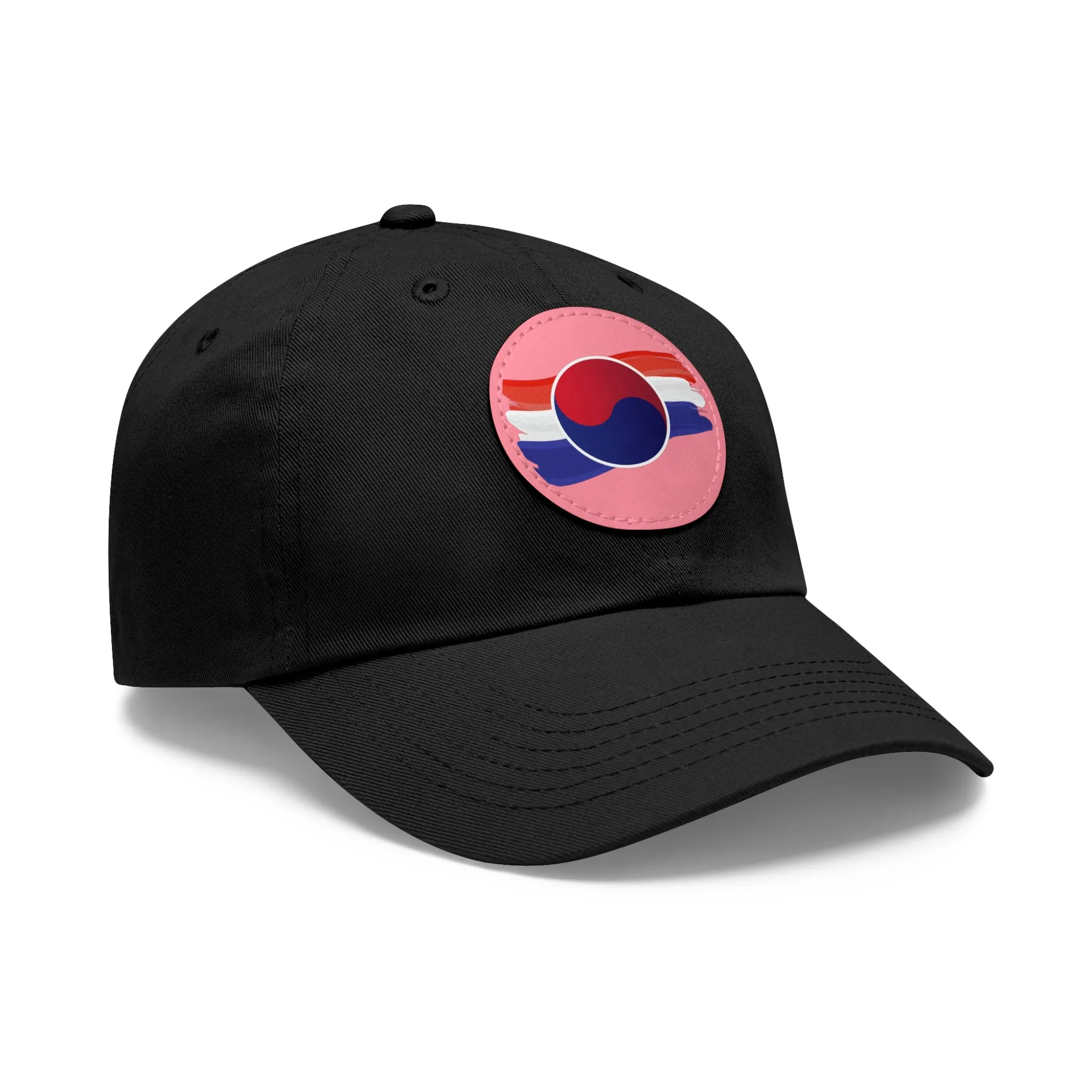Korean Flag Hat with Leather Patch (Round)  - EmpressKorea