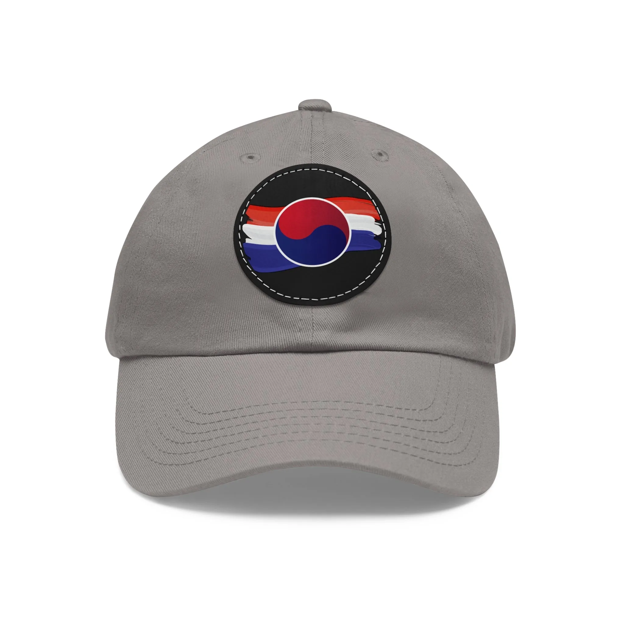 Korean Flag Hat with Leather Patch (Round)  - EmpressKorea
