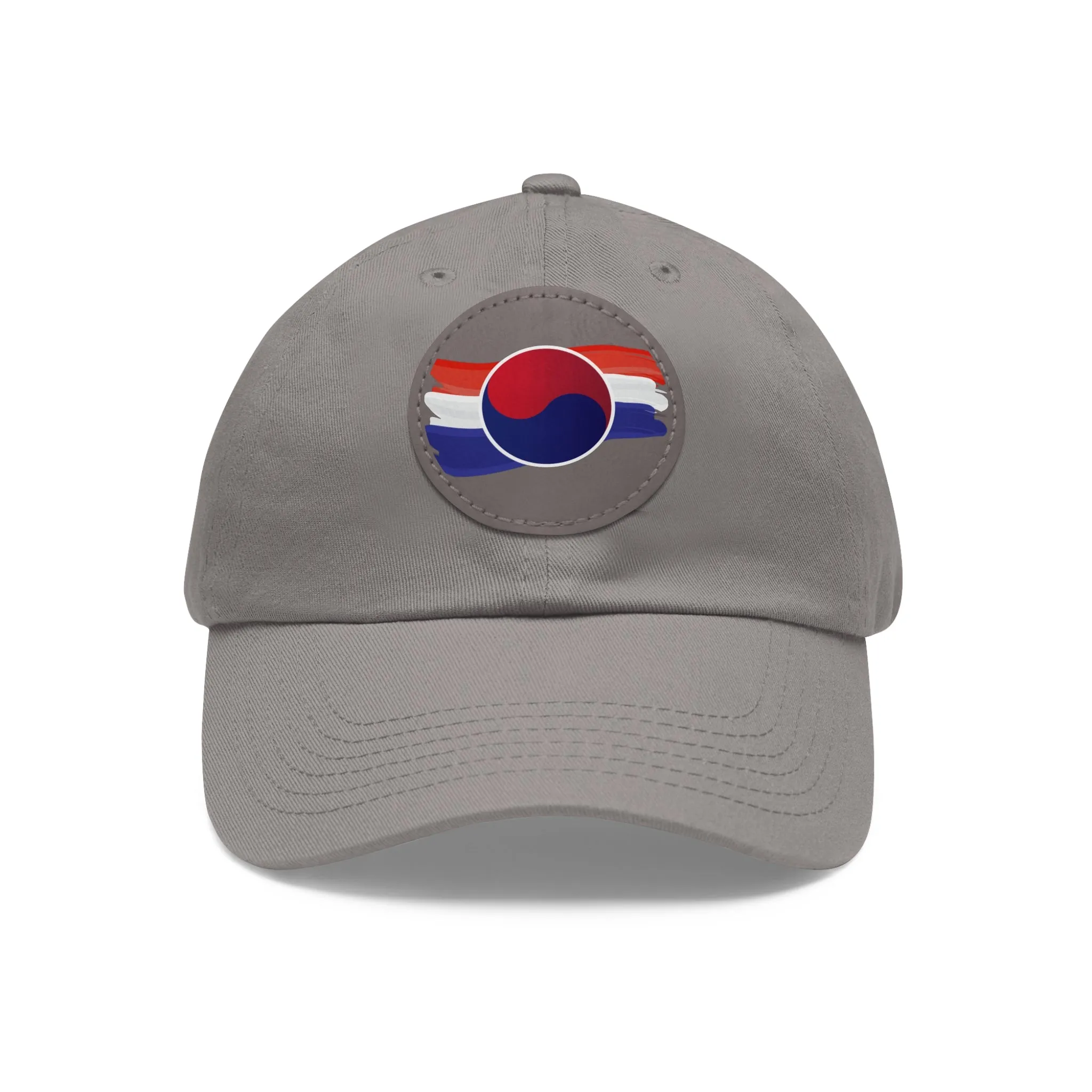 Korean Flag Hat with Leather Patch (Round)  - EmpressKorea
