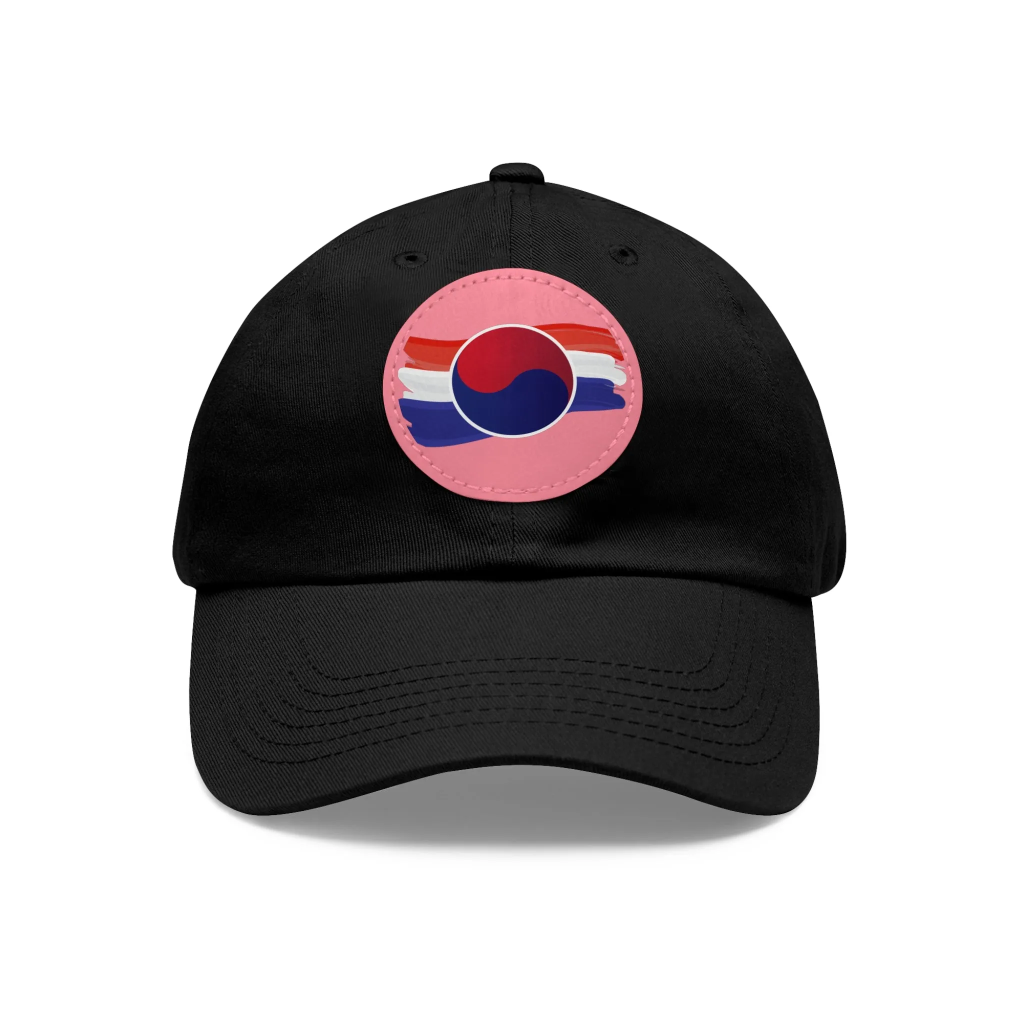 Korean Flag Hat with Leather Patch (Round)  - EmpressKorea