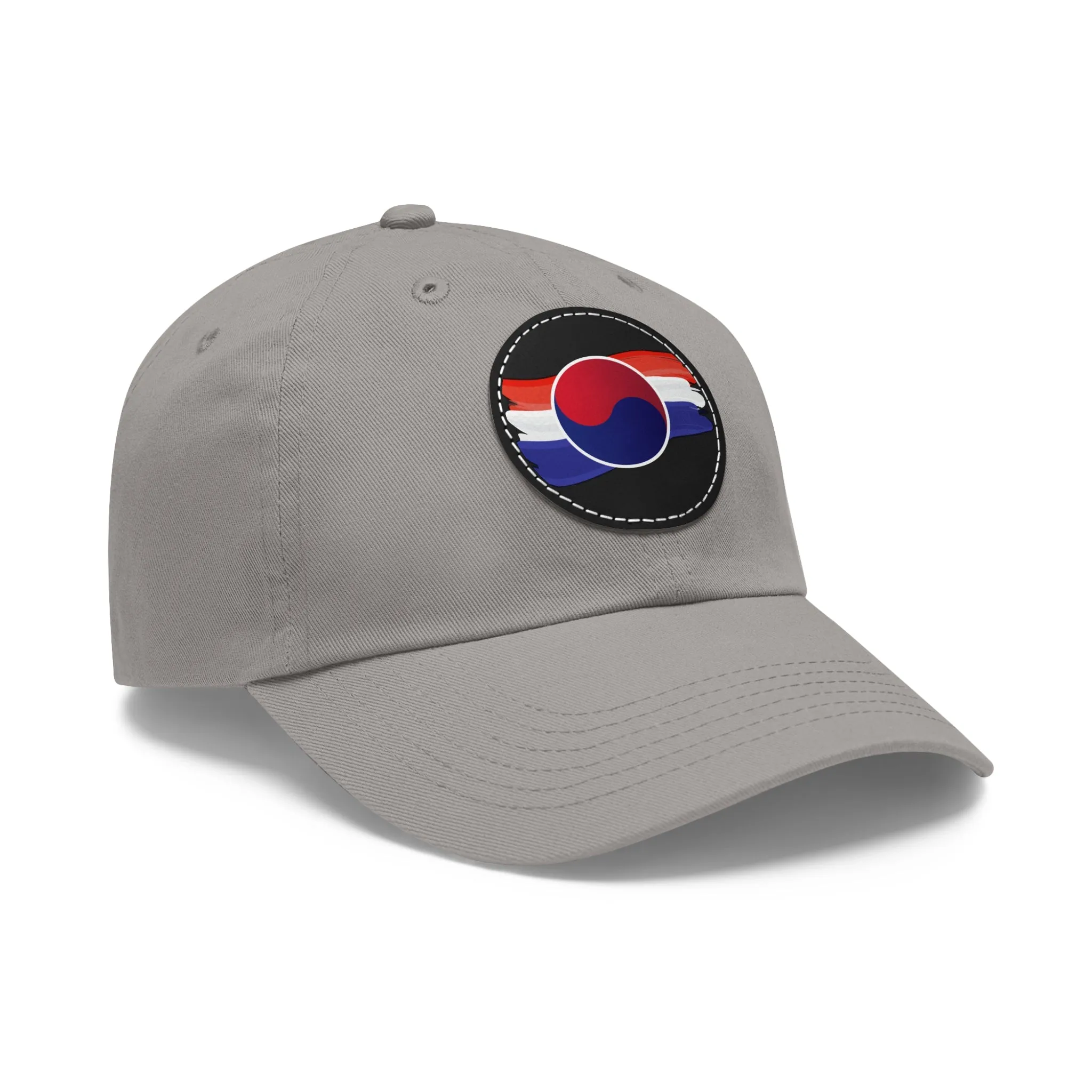 Korean Flag Hat with Leather Patch (Round)  - EmpressKorea