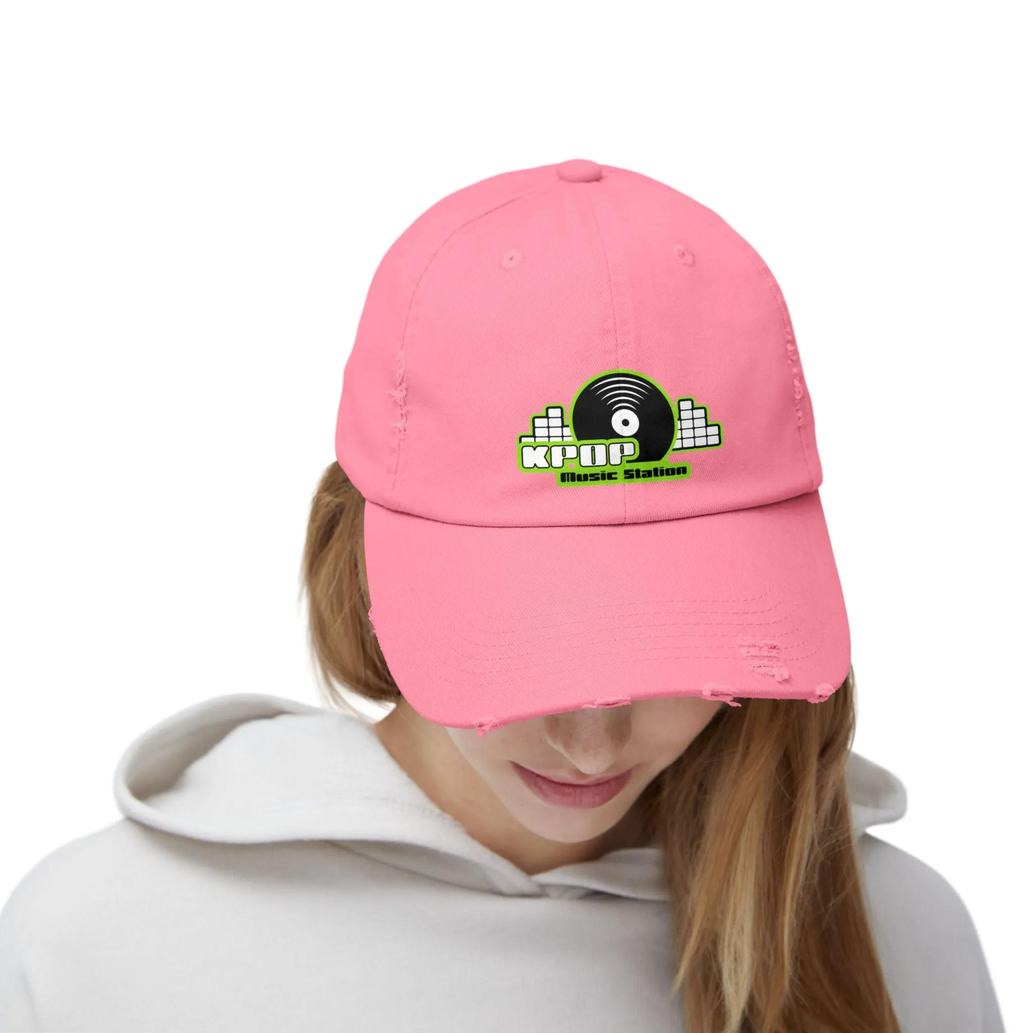 KPOP Music Station Unisex Distressed Cap  - EmpressKorea