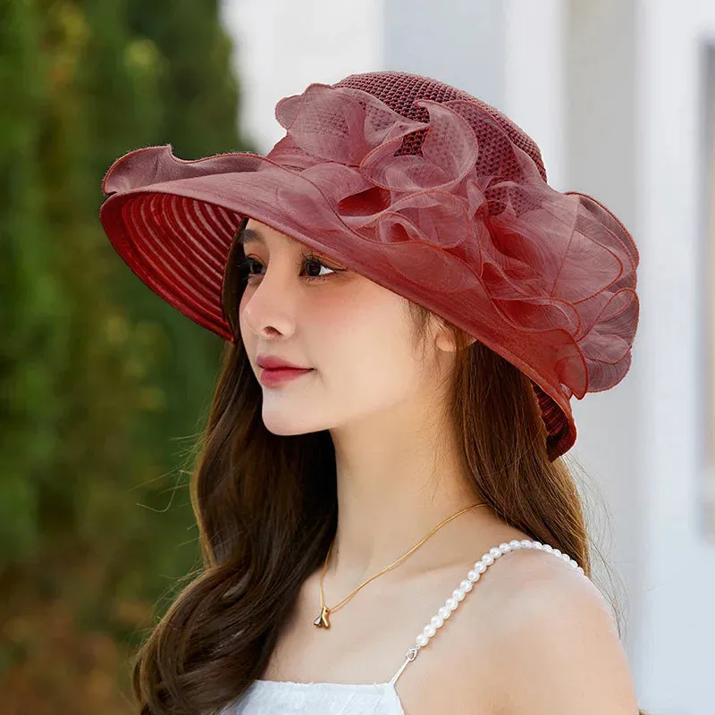 Ladies Hat: Flower Ribbon Hats