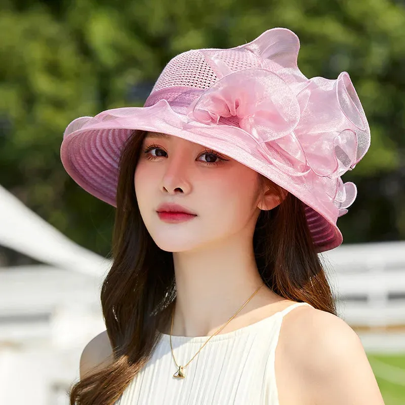 Ladies Hat: Flower Ribbon Hats