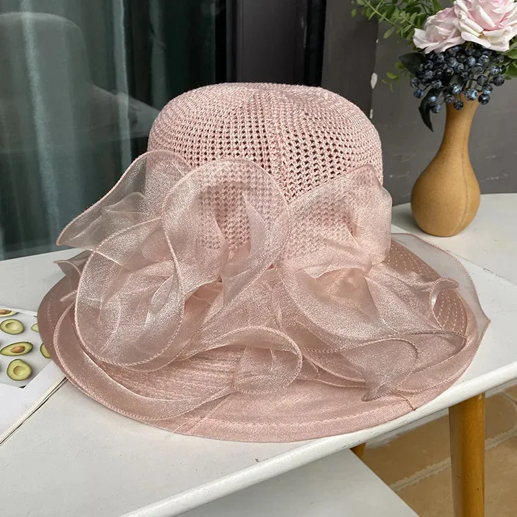 Ladies Hat: Flower Ribbon Hats