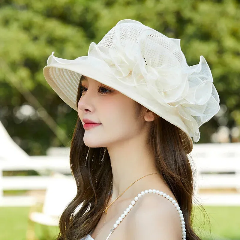 Ladies Hat: Flower Ribbon Hats
