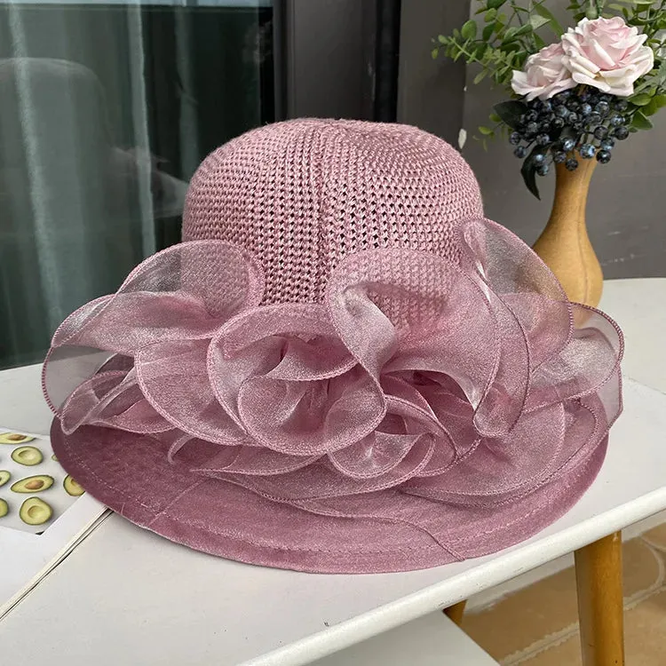 Ladies Hat: Flower Ribbon Hats