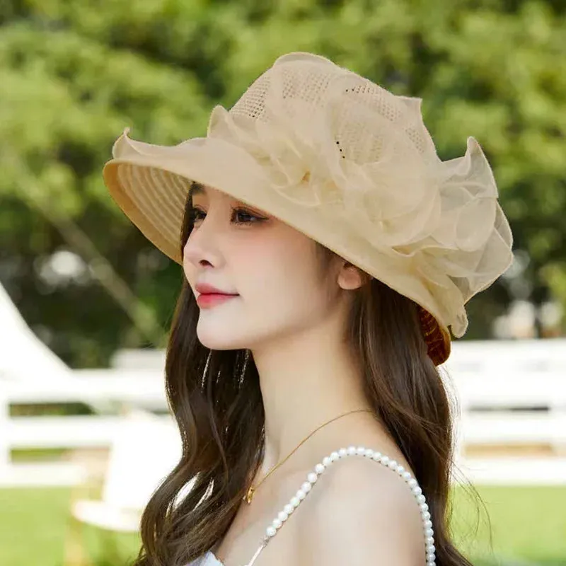 Ladies Hat: Flower Ribbon Hats