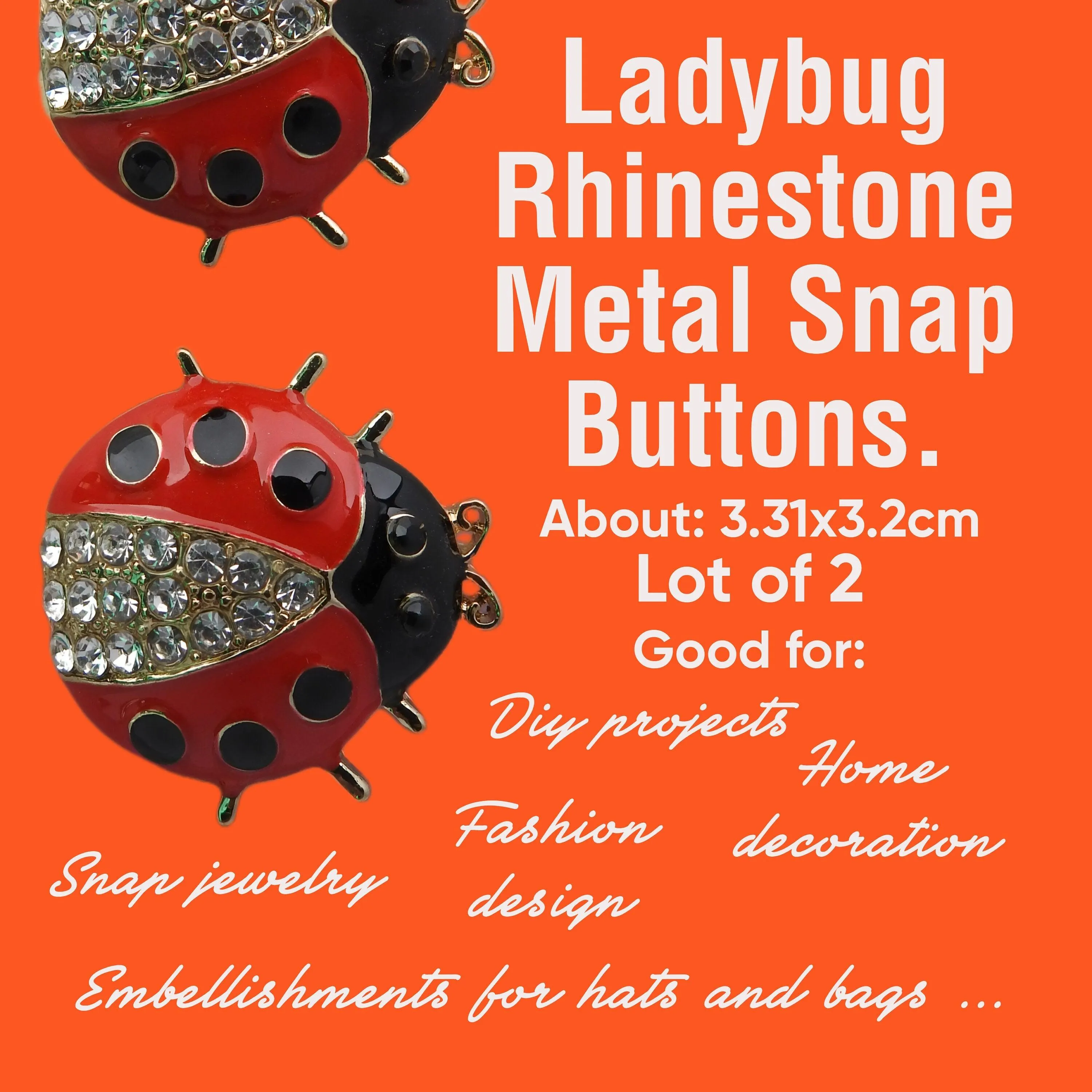 Ladybug snap buttons