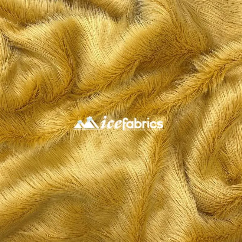 Latte Shaggy Mohair Long Pile Faux Fur Fabric By The Yard