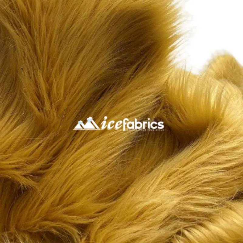 Latte Shaggy Mohair Long Pile Faux Fur Fabric By The Yard
