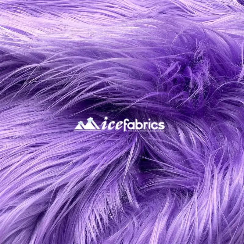 Lavender Shaggy Mohair Long Pile Faux Fur Fabric By The Yard
