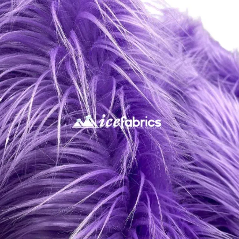 Lavender Shaggy Mohair Long Pile Faux Fur Fabric By The Yard