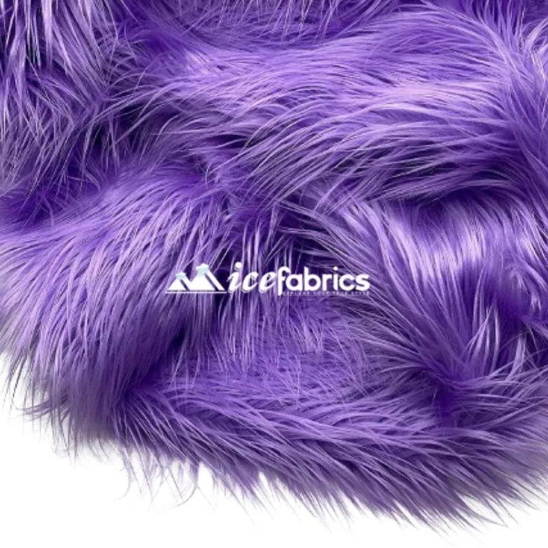 Lavender Shaggy Mohair Long Pile Faux Fur Fabric By The Yard