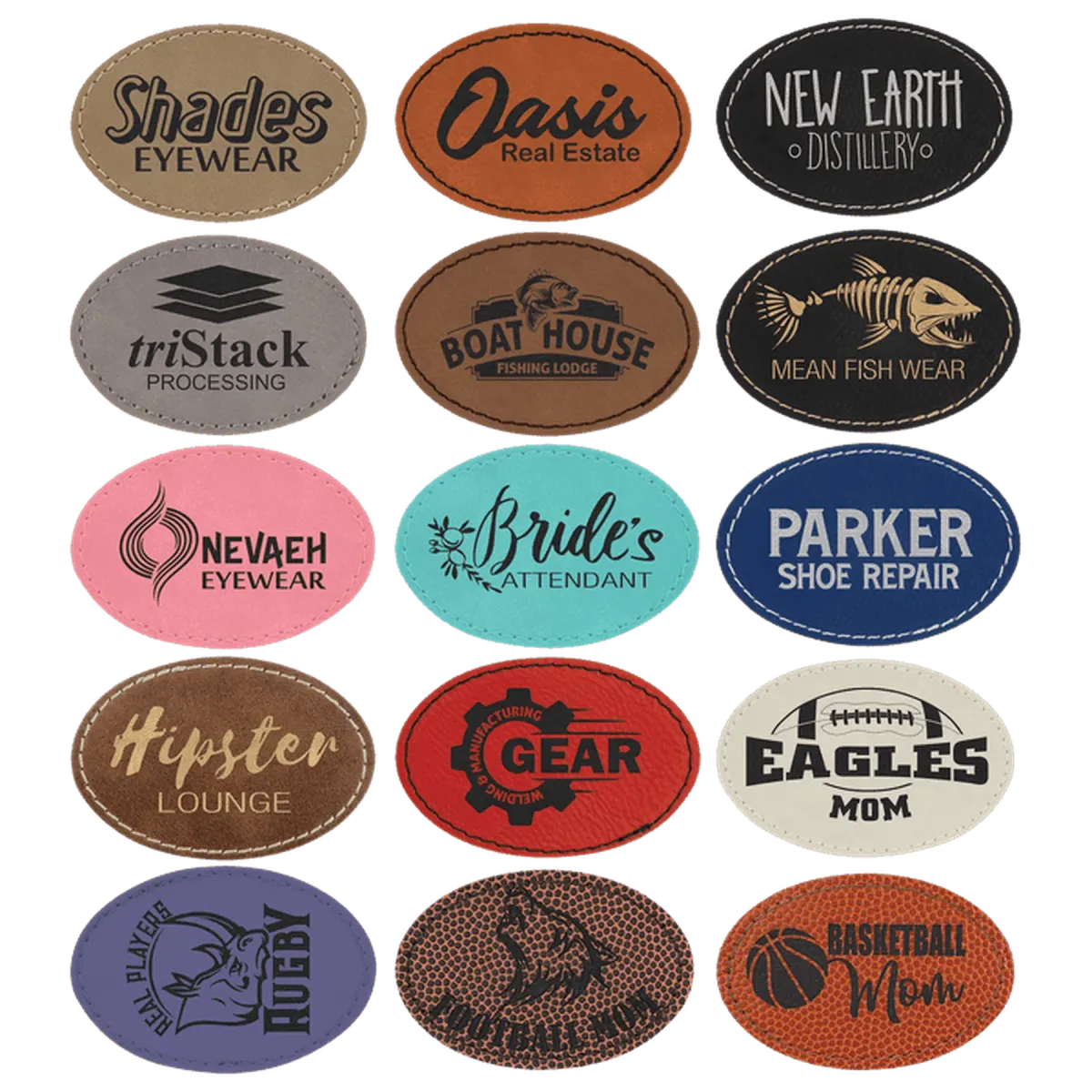 Leatherette Oval Patch Self Adhesive (Various Colors)