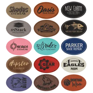 Leatherette Oval Patch Self Adhesive (Various Colors)