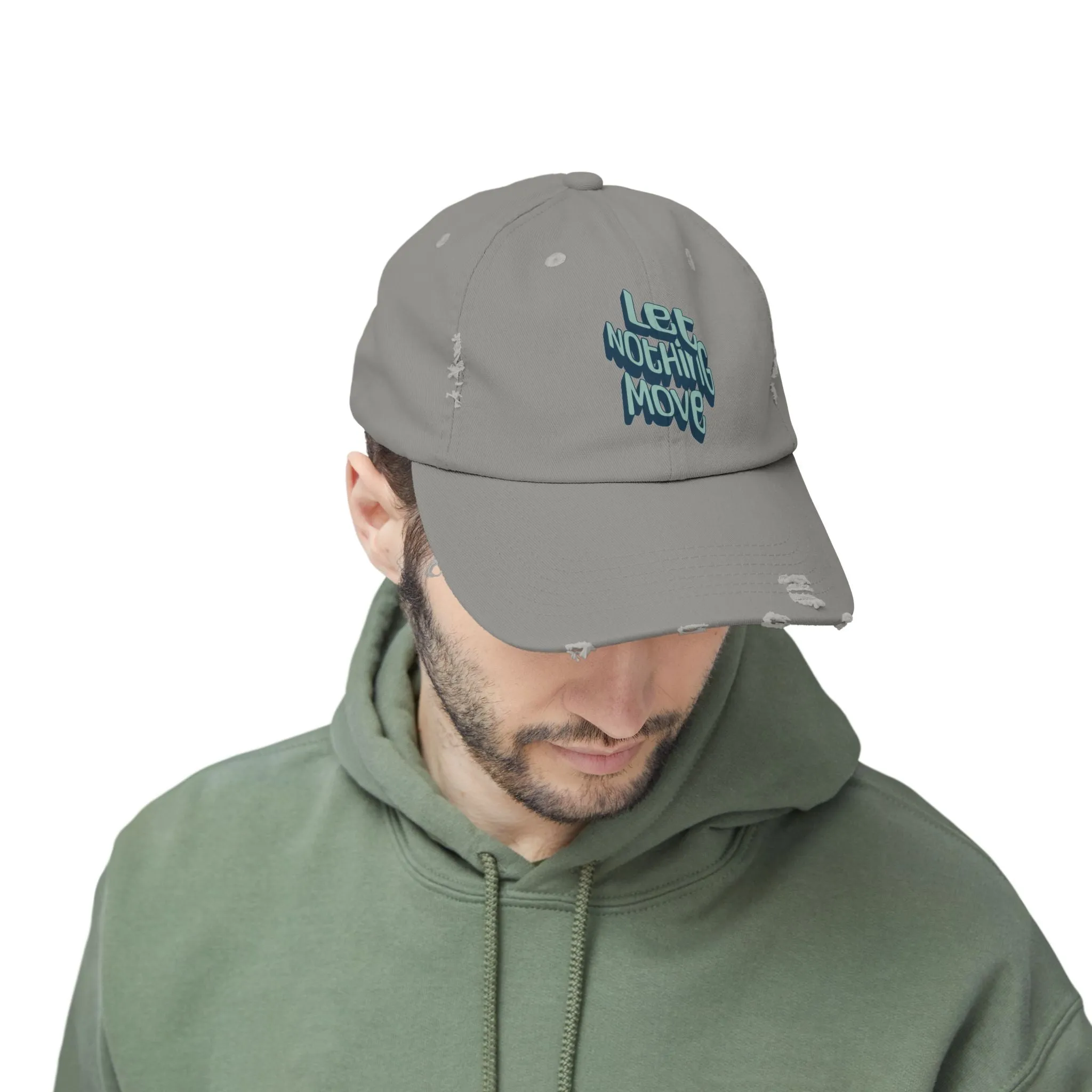 Let nothing move Unisex Distressed Cap  - EmpressKorea