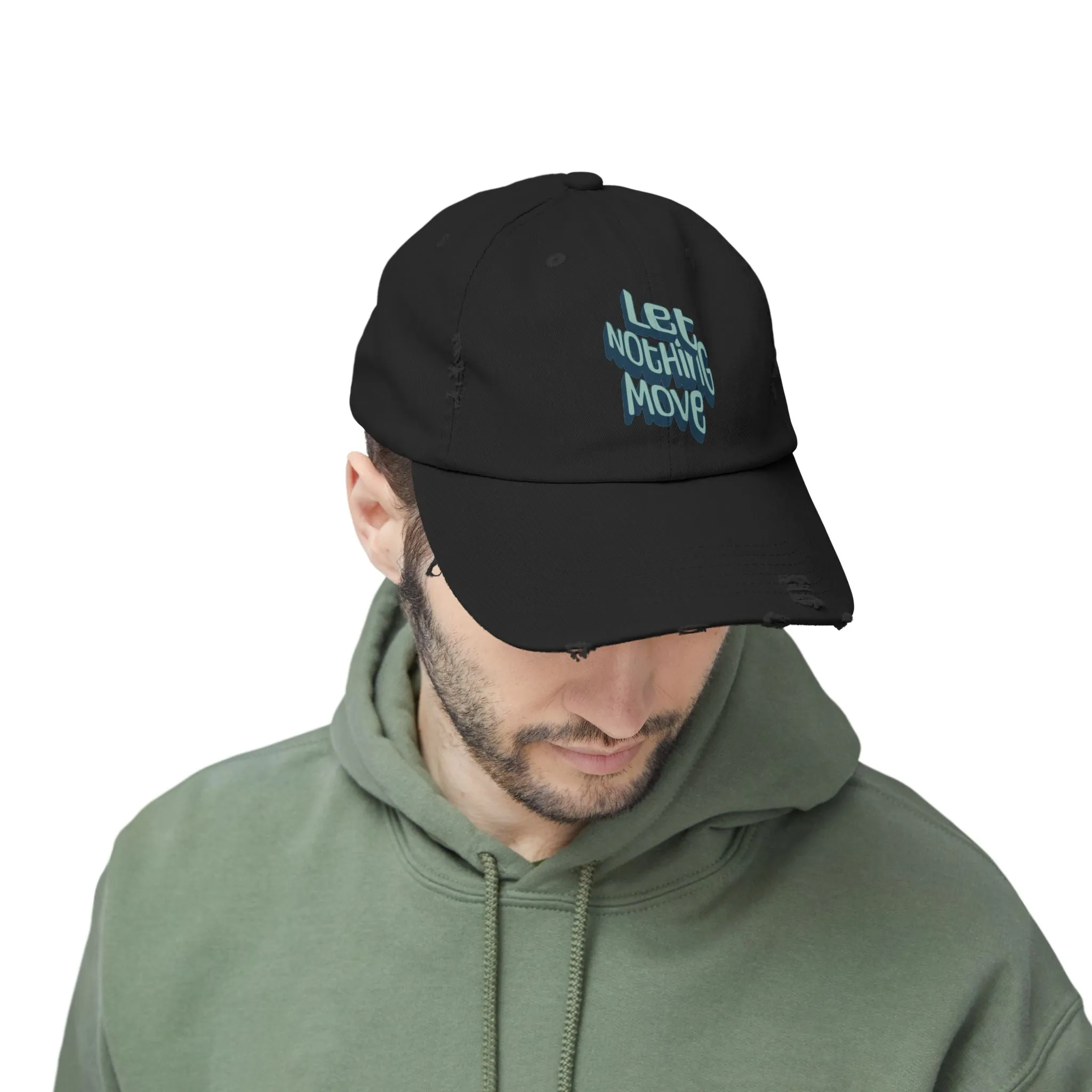 Let nothing move Unisex Distressed Cap  - EmpressKorea