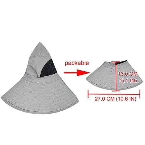 LETHMIK Outdoor Waterproof Fishing Hat,Summer UV Protection Breathable Boonie Hat Hunting Safari Sun Hat Light Grey