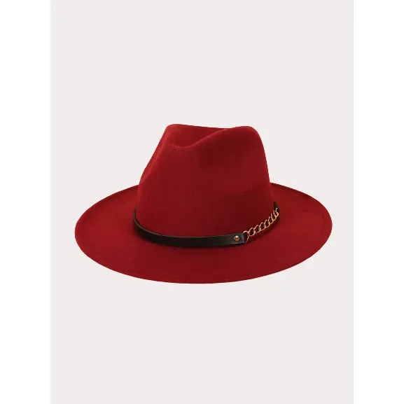 Let's Link Up Belted Chain Fedora Hat