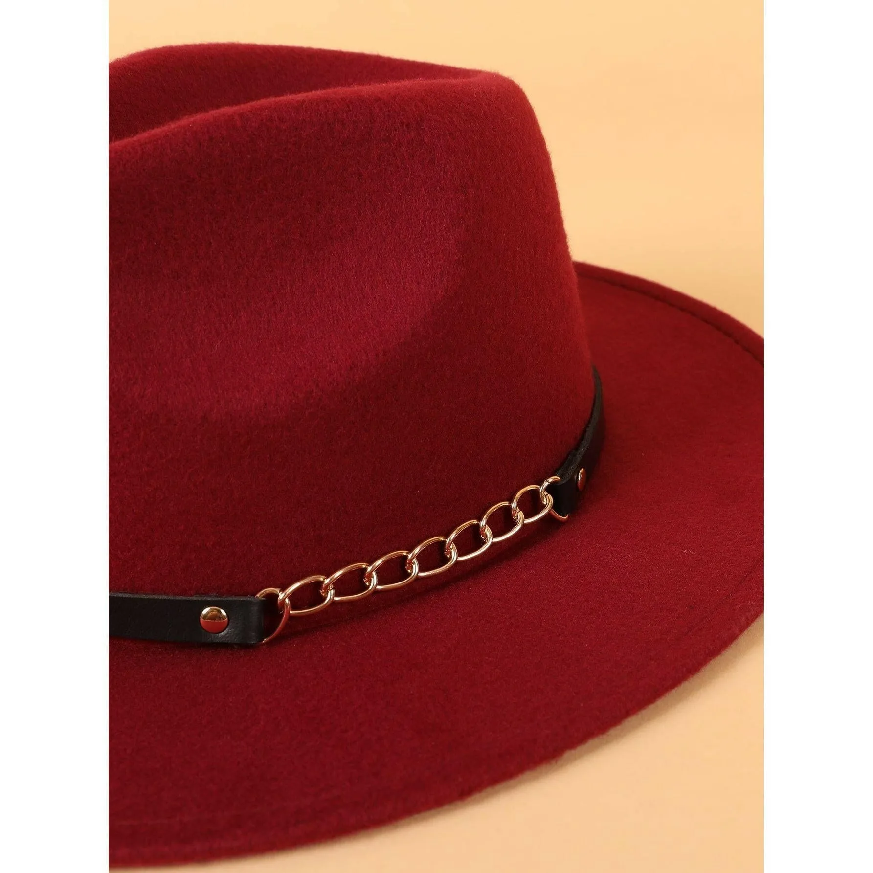 Let's Link Up Belted Chain Fedora Hat