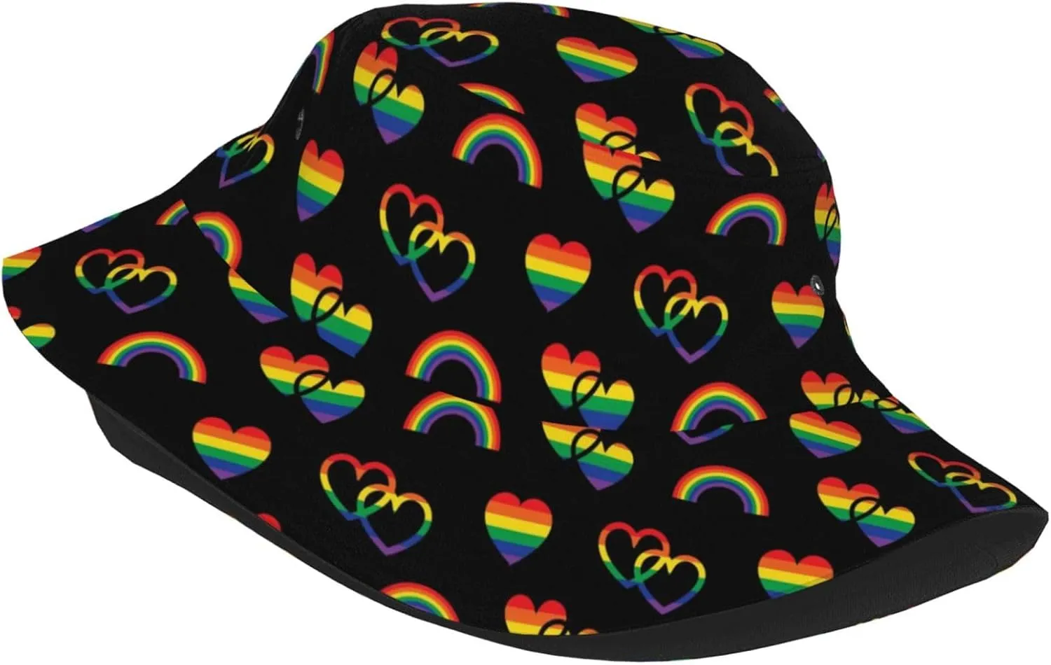 LGBT Gay Pride Bucket Hat Wide Brim Sun Protection Hat Summer Rainbow LGBT Fishing Outdoor Hats for Men and Women