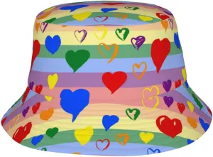 LGBT Gay Pride Bucket Hat Wide Brim Sun Protection Hat Summer Rainbow LGBT Fishing Outdoor Hats for Men and Women
