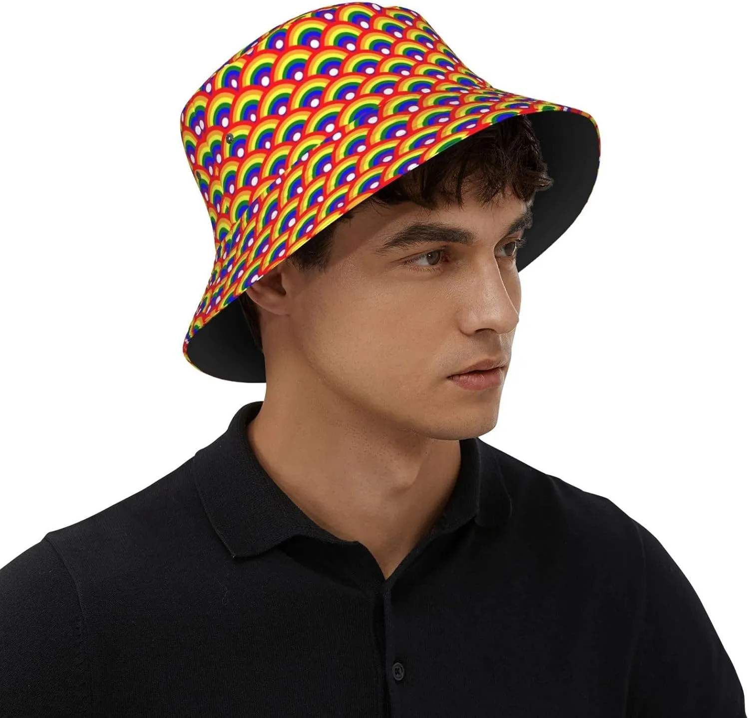 LGBT Gay Pride Bucket Hat Wide Brim Sun Protection Hat Summer Rainbow LGBT Fishing Outdoor Hats for Men and Women