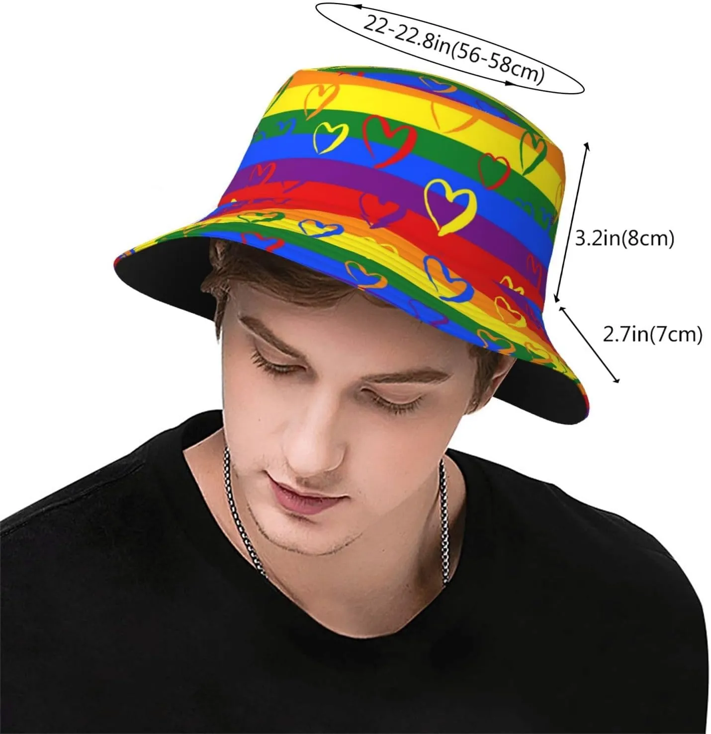 LGBT Gay Pride Bucket Hat Wide Brim Sun Protection Hat Summer Rainbow LGBT Fishing Outdoor Hats for Men and Women