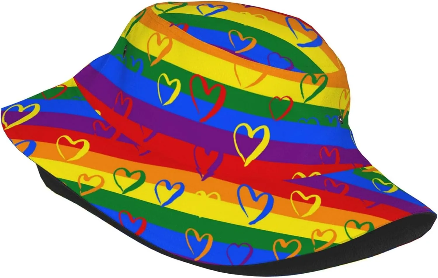LGBT Gay Pride Bucket Hat Wide Brim Sun Protection Hat Summer Rainbow LGBT Fishing Outdoor Hats for Men and Women