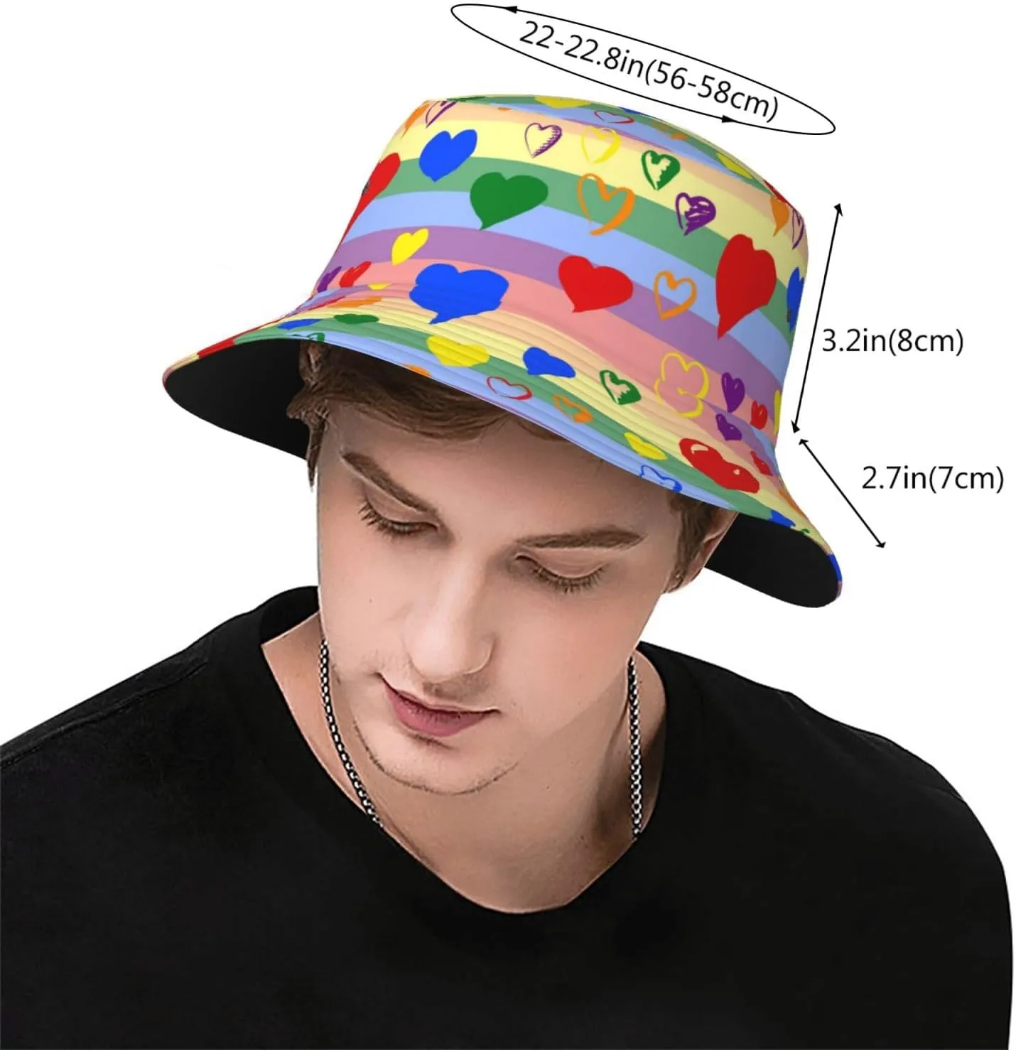 LGBT Gay Pride Bucket Hat Wide Brim Sun Protection Hat Summer Rainbow LGBT Fishing Outdoor Hats for Men and Women