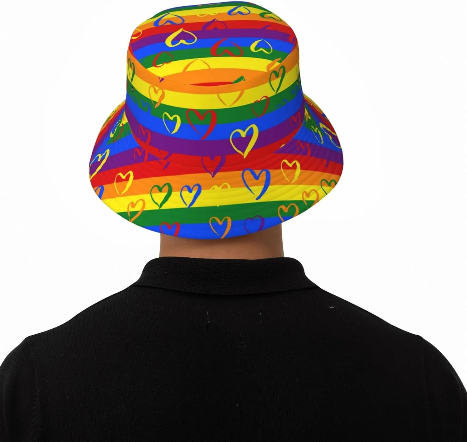 LGBT Gay Pride Bucket Hat Wide Brim Sun Protection Hat Summer Rainbow LGBT Fishing Outdoor Hats for Men and Women
