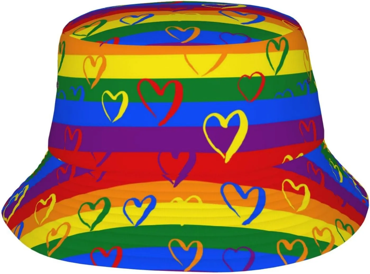 LGBT Gay Pride Bucket Hat Wide Brim Sun Protection Hat Summer Rainbow LGBT Fishing Outdoor Hats for Men and Women