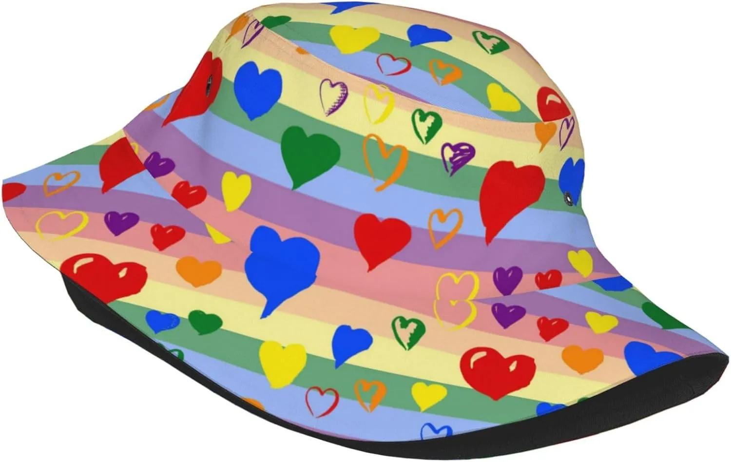 LGBT Gay Pride Bucket Hat Wide Brim Sun Protection Hat Summer Rainbow LGBT Fishing Outdoor Hats for Men and Women