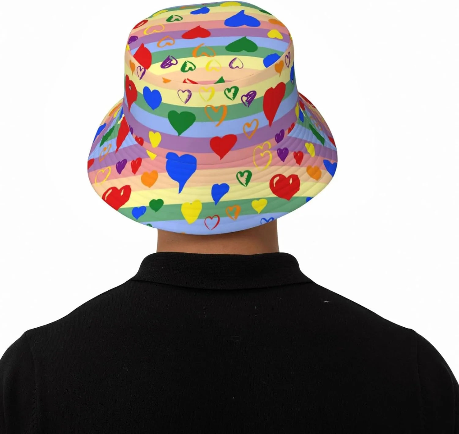 LGBT Gay Pride Bucket Hat Wide Brim Sun Protection Hat Summer Rainbow LGBT Fishing Outdoor Hats for Men and Women