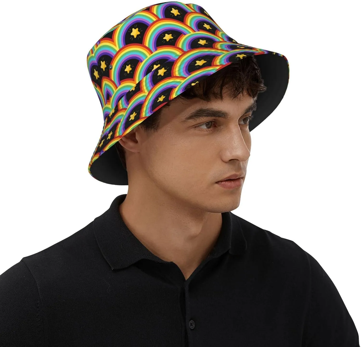 LGBT Gay Pride Bucket Hat Wide Brim Sun Protection Hat Summer Rainbow LGBT Fishing Outdoor Hats for Men and Women