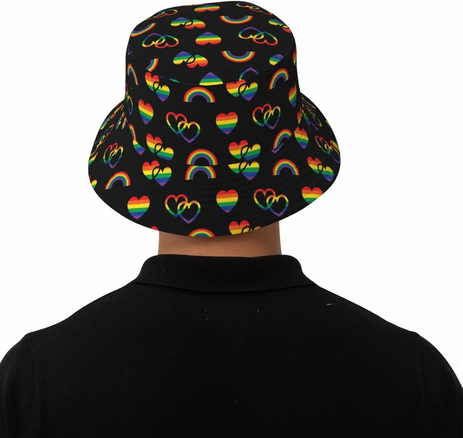 LGBT Gay Pride Bucket Hat Wide Brim Sun Protection Hat Summer Rainbow LGBT Fishing Outdoor Hats for Men and Women