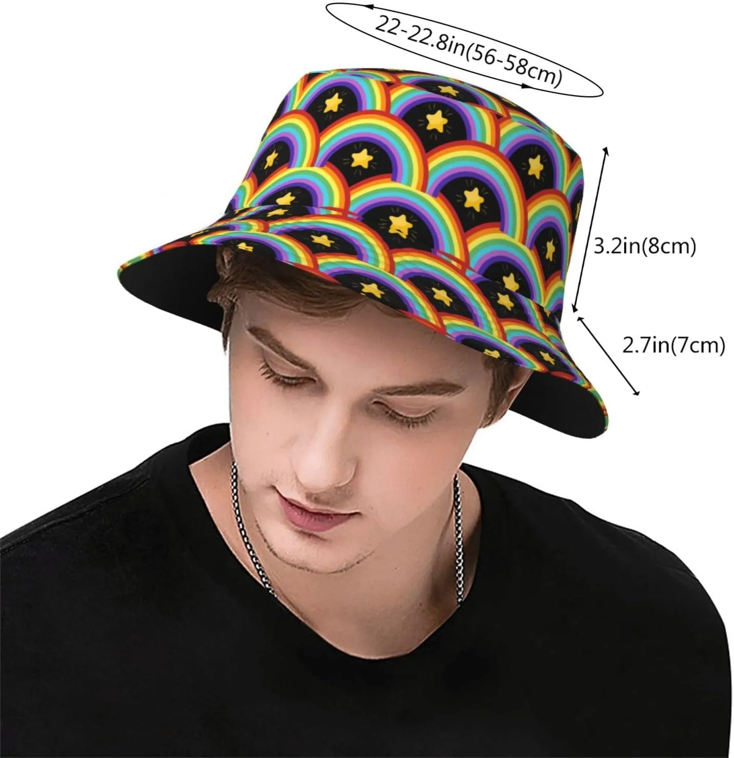 LGBT Gay Pride Bucket Hat Wide Brim Sun Protection Hat Summer Rainbow LGBT Fishing Outdoor Hats for Men and Women