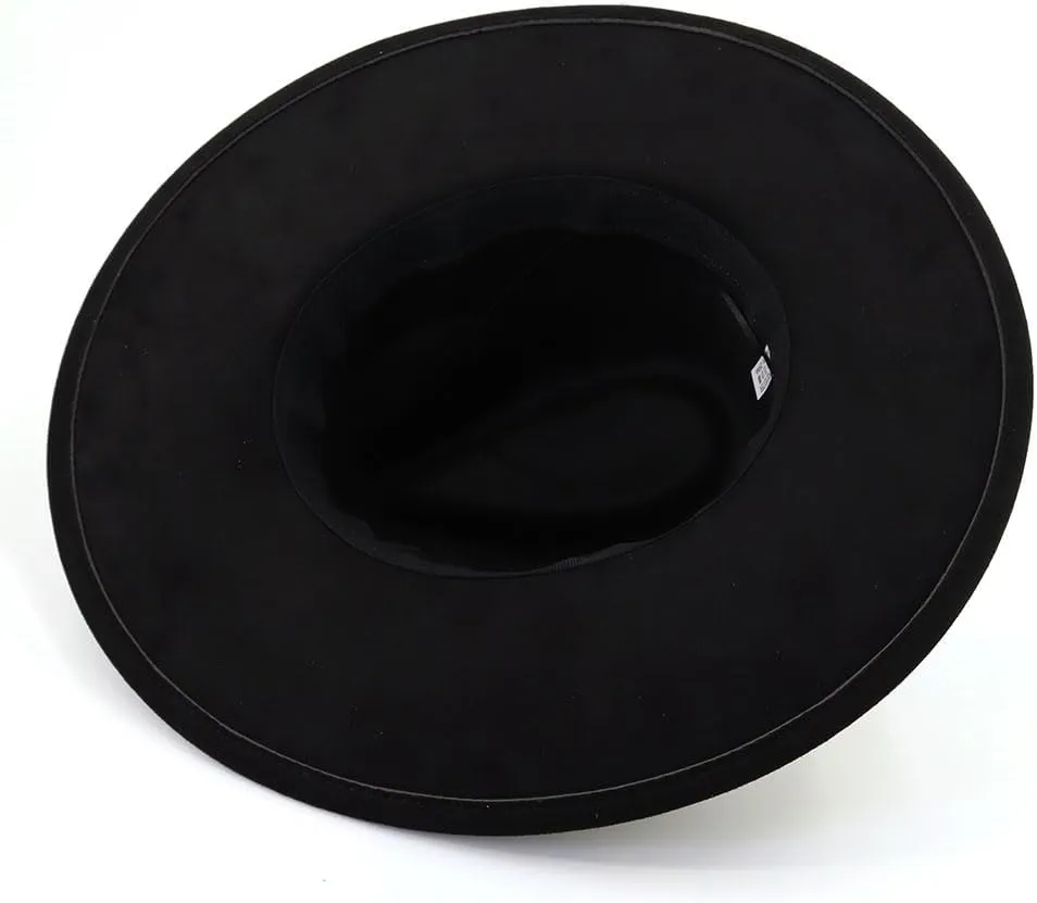 LIDHAY Big Wide Brim Fedora Hats for Women Men Western Suede Hat Panama Hat Outdoor Hats