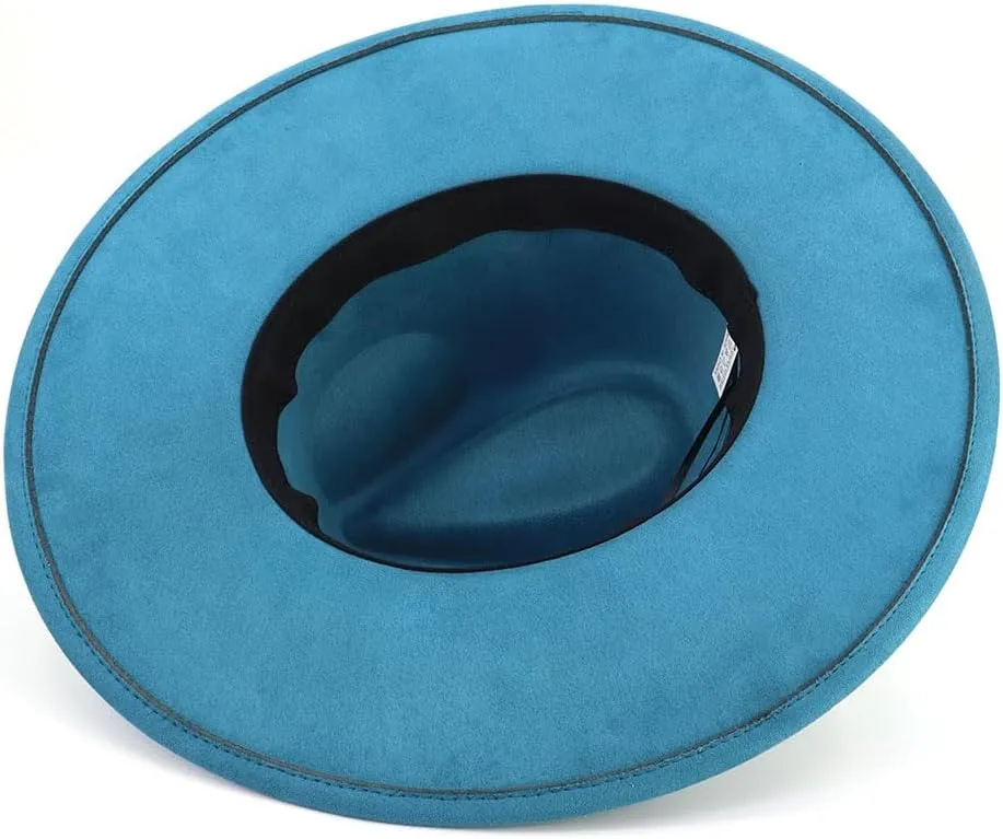 LIDHAY Big Wide Brim Fedora Hats for Women Men Western Suede Hat Panama Hat Outdoor Hats