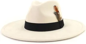 LIDHAY Big Wide Brim Fedora Hats for Women Men Western Suede Hat Panama Hat Outdoor Hats