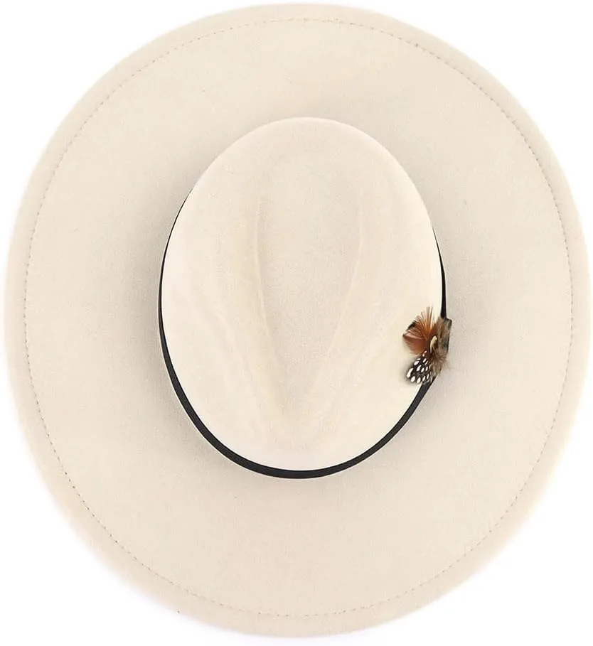 LIDHAY Big Wide Brim Fedora Hats for Women Men Western Suede Hat Panama Hat Outdoor Hats