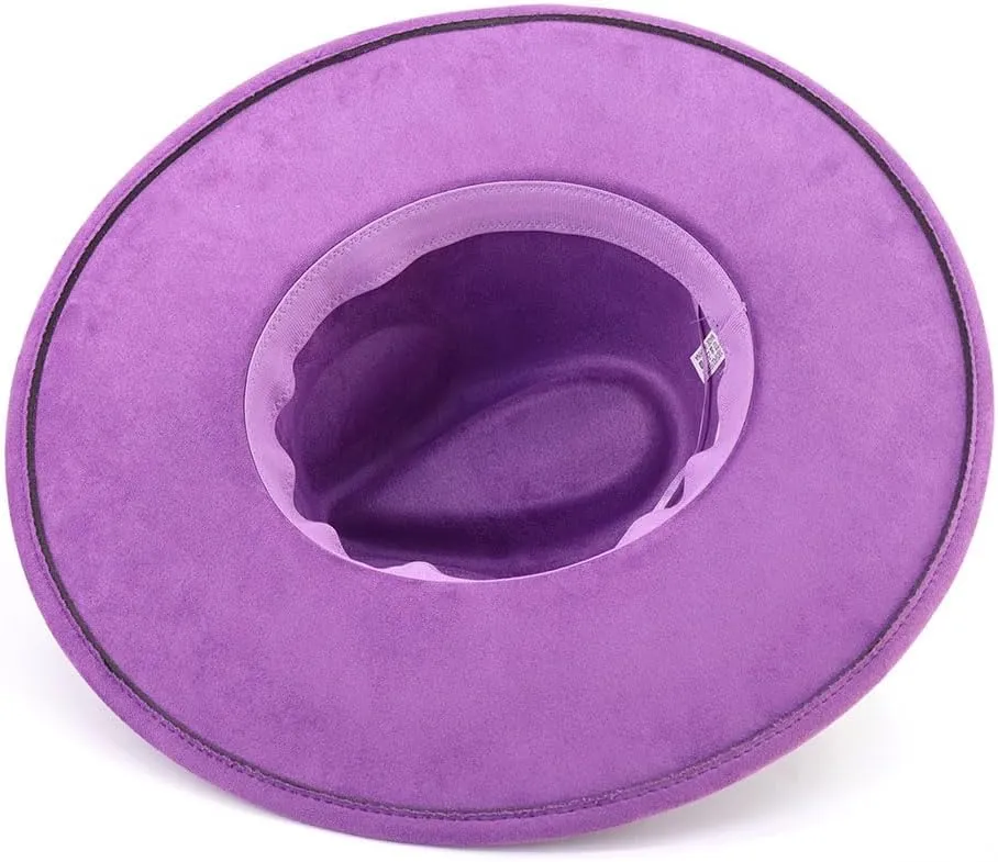 LIDHAY Big Wide Brim Fedora Hats for Women Men Western Suede Hat Panama Hat Outdoor Hats